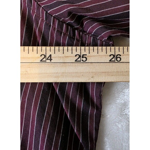 Claiborne Men’s XXL Purple 80's 2-Ply Striped Button Up Shirt - Picture 5 of 7